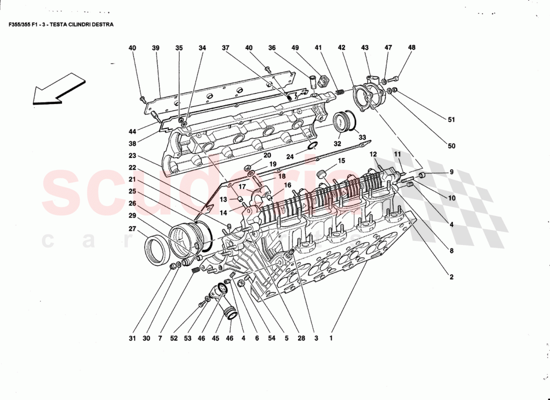 R.H. CYLINDER HEAD of Ferrari Ferrari 355 (5.2 Motronic)