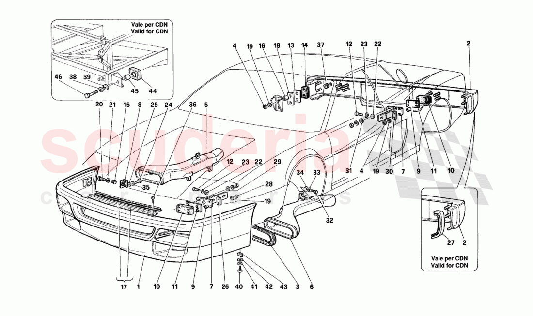 Bumpers of Ferrari Ferrari 512 TR