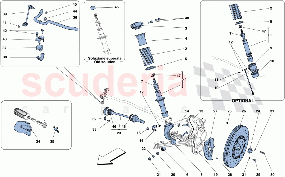 FRONT SUSPENSION - SHOCK ABSORBER AND BRAKE DISC of Ferrari Ferrari FF