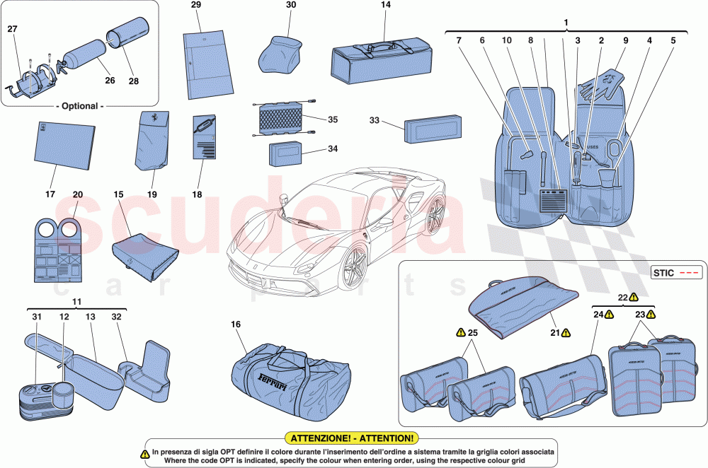 TOOLS AND ACCESSORIES PROVIDED WITH VEHICLE of Ferrari Ferrari 488 GTB