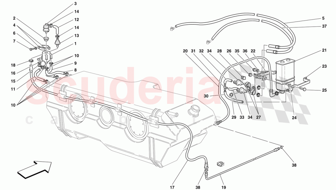 ANTIEVAPORATION DEVICE -Not for USA, CDN and AUS from Car Ass. Nr. 26913- of Ferrari Ferrari 456 GT/GTA