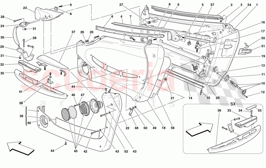 DOORS - FRAMEWORK AND COVERINGS of Ferrari Ferrari 360 Spider