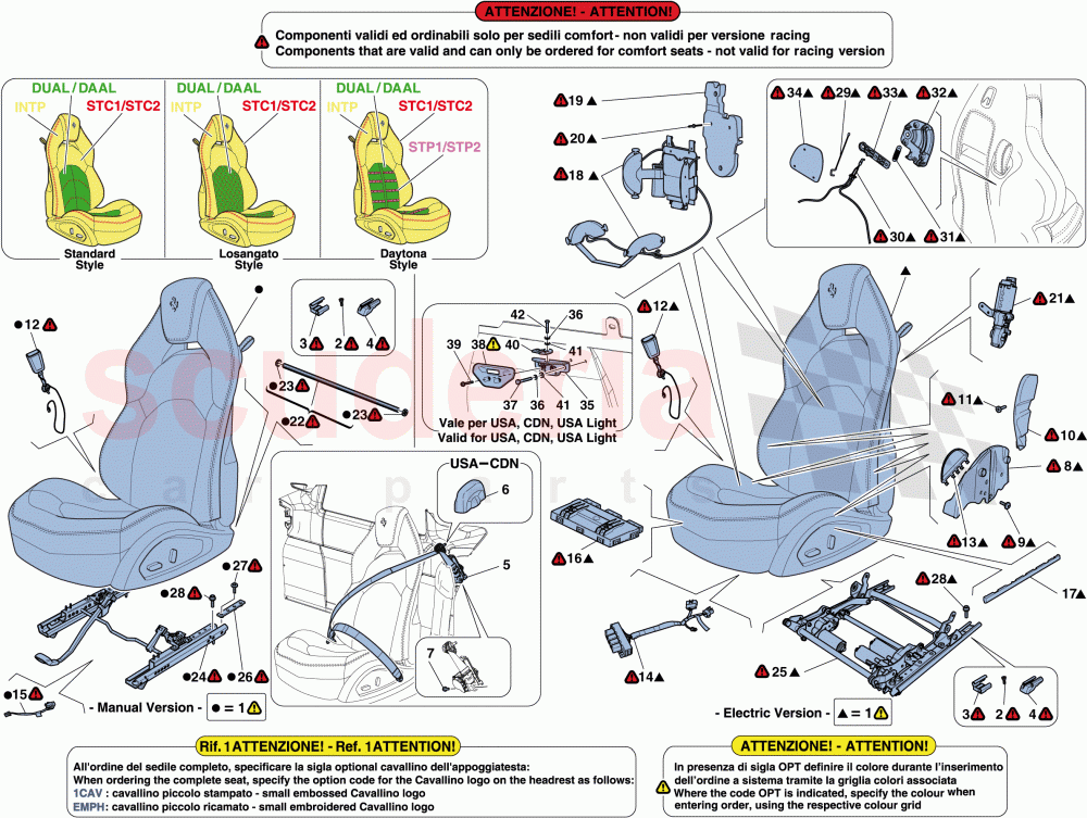 SEATS - SEAT BELTS, GUIDES AND ADJUSTMENT of Ferrari Ferrari 488 GTB