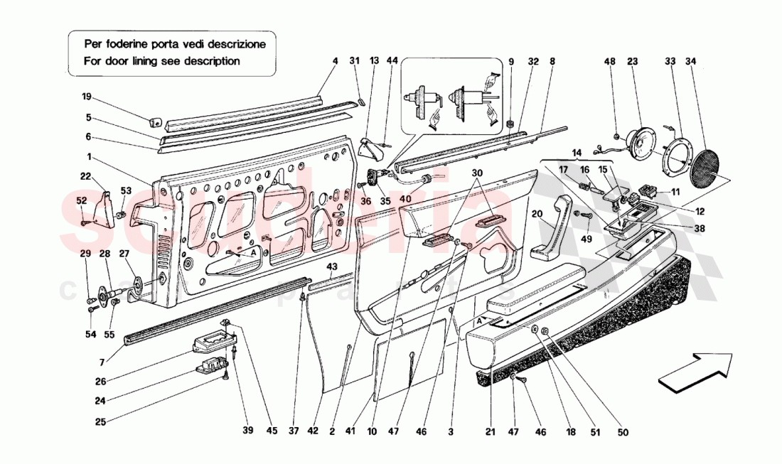 Door - Finishing of Ferrari Ferrari 512 TR