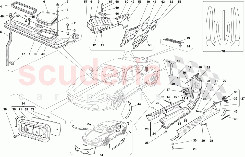 SHIELDS - EXTERNAL TRIM of Ferrari Ferrari 430 Coupe