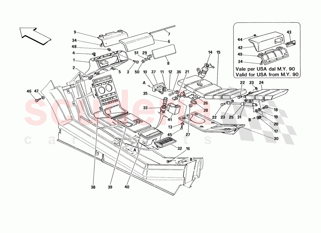 Tunnel - Accessories - Valid for TB - Door With Key Version- of Ferrari Ferrari 348 TB (1993)