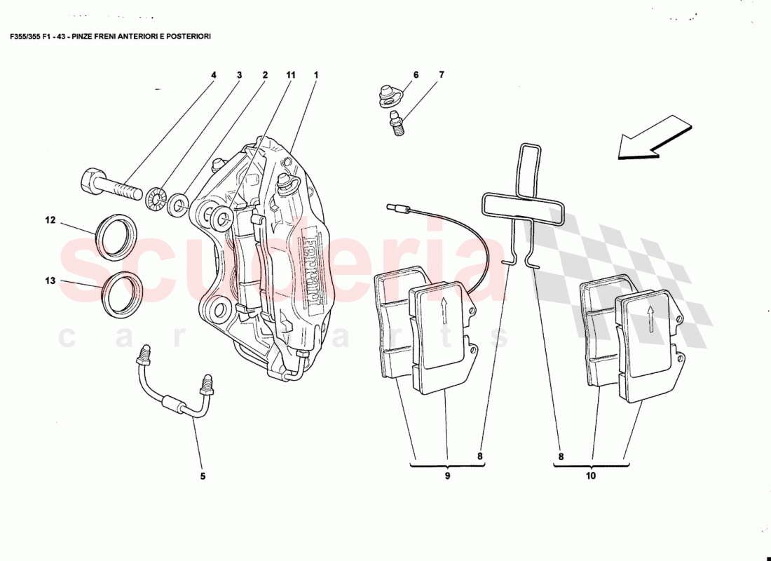 CALIPERS FOR FRONT ANO REAR BRAKES of Ferrari Ferrari 355 (5.2 Motronic)