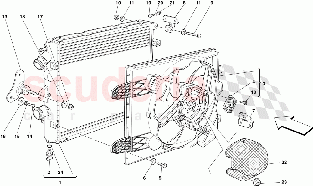 COOLING SYSTEM RADIATORS of Ferrari Ferrari 430 Coupe