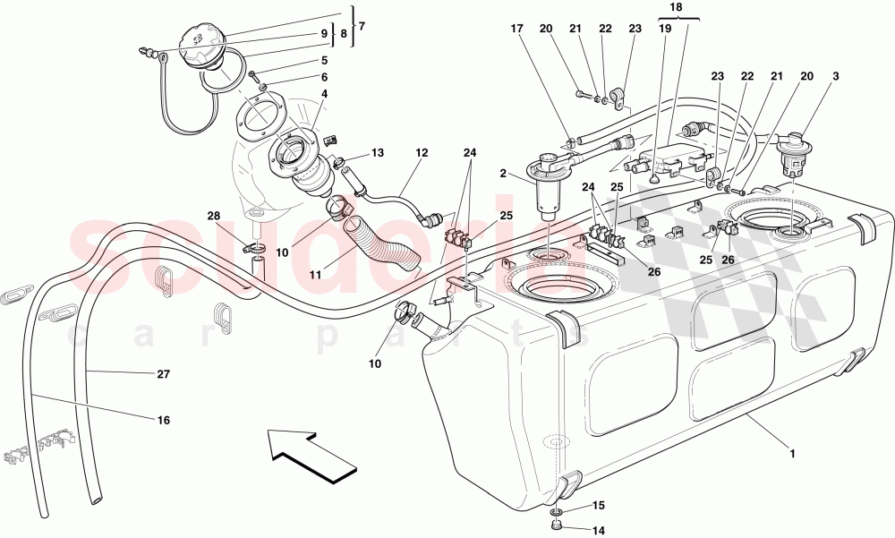 FUEL TANK - FILLER NECK AND PIPES of Ferrari Ferrari 612 Sessanta