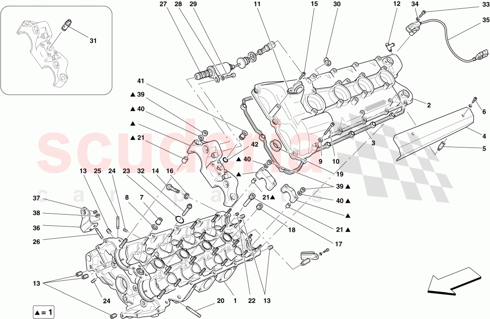 LEFT HAND CYLINDER HEAD of Ferrari Ferrari 430 Coupe