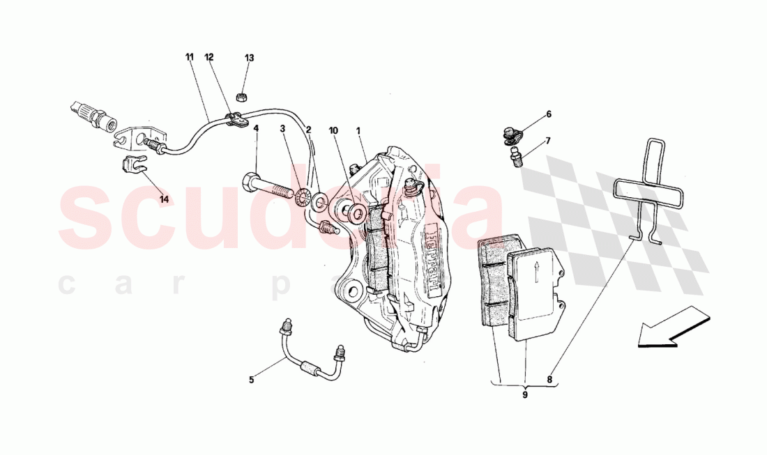 Rear brakes calipers of Ferrari Ferrari 512 M