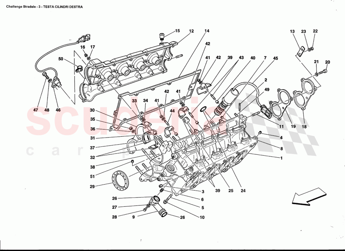 R.H. CYLINDER HEAD of Ferrari Ferrari 360 Challenge Stradale