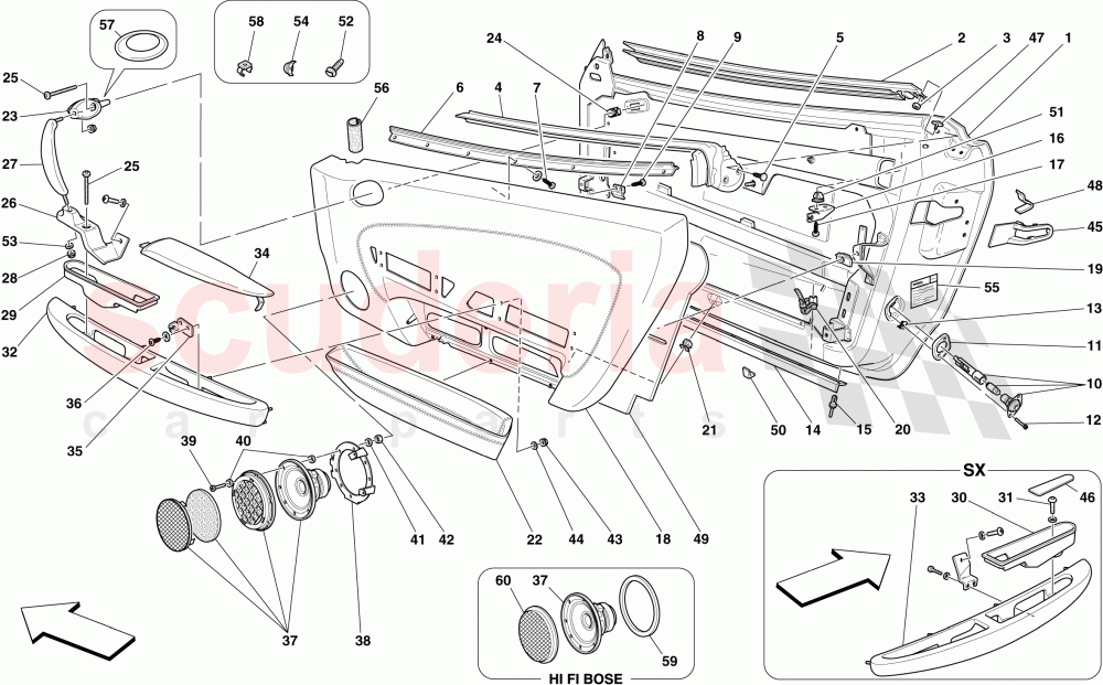 DOORS - SUBSTRUCTURE AND TRIM of Ferrari Ferrari 430 Spider