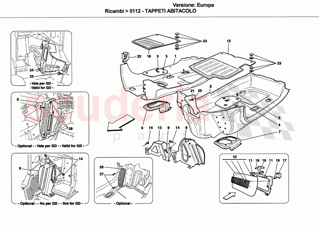 PASSENGERS COMPARTMENT CARPETS of Ferrari Ferrari California (2008-2011)