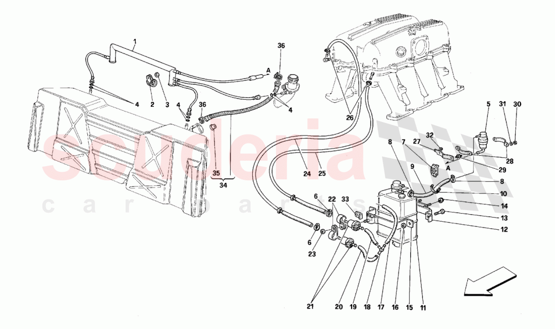 ANTIEVAPORATION DEVICE of Ferrari Ferrari 348 (2.7 Motronic)