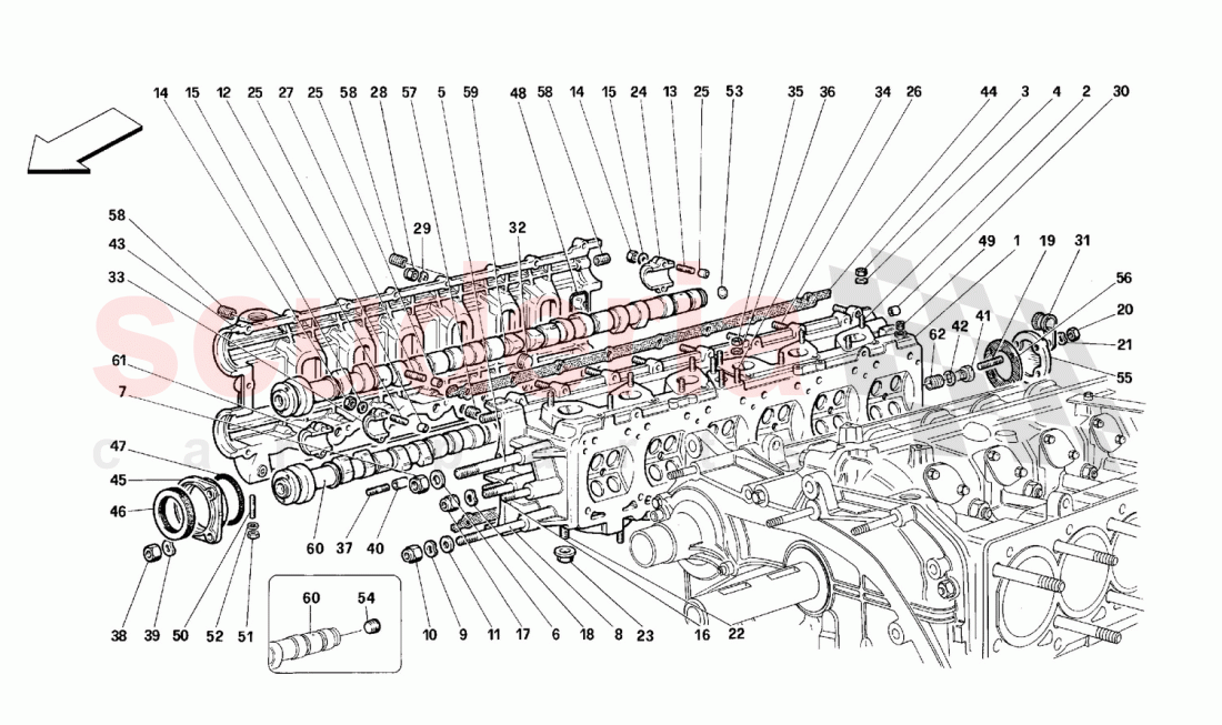 Right cylinder head of Ferrari Ferrari 512 M