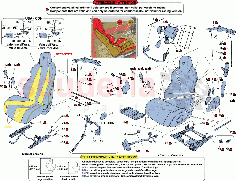 SEATS - SEAT BELTS, GUIDES AND ADJUSTMENT of Ferrari Ferrari 458 Italia