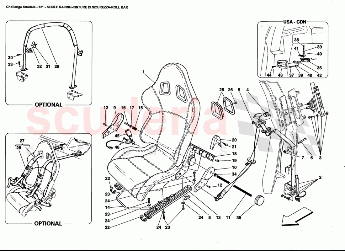 RACING SEAT-SAFETY BELTS-ROLL BAR of Ferrari Ferrari 360 Challenge Stradale