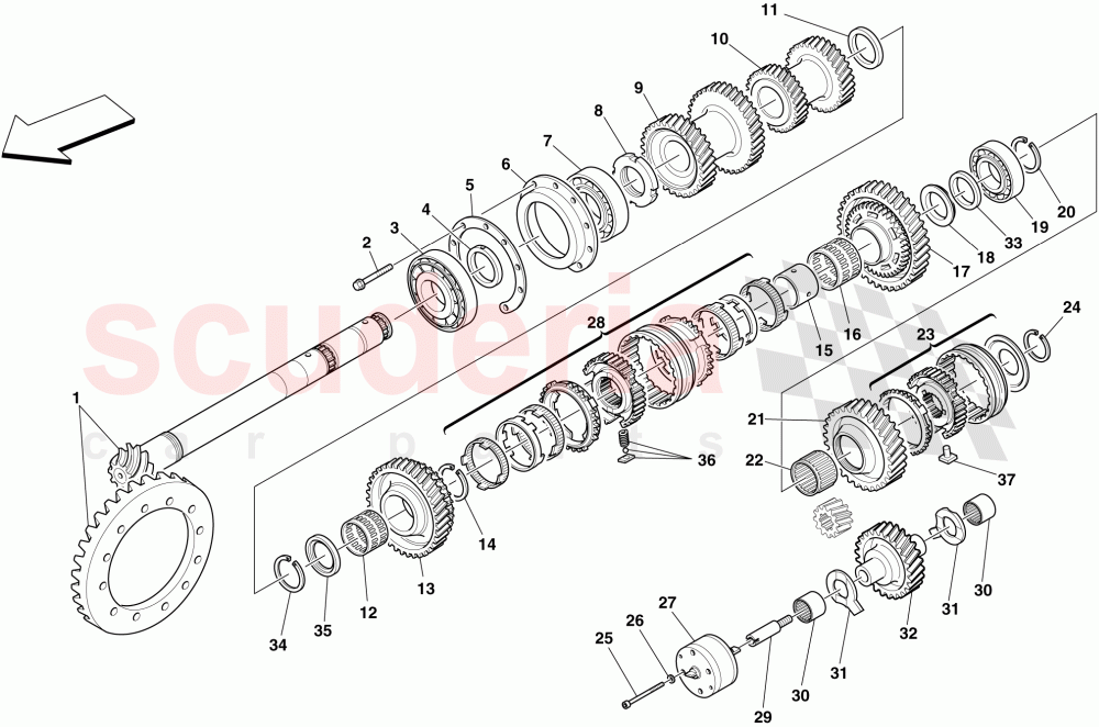 SECONDARY SHAFT GEARS of Ferrari Ferrari 430 Spider