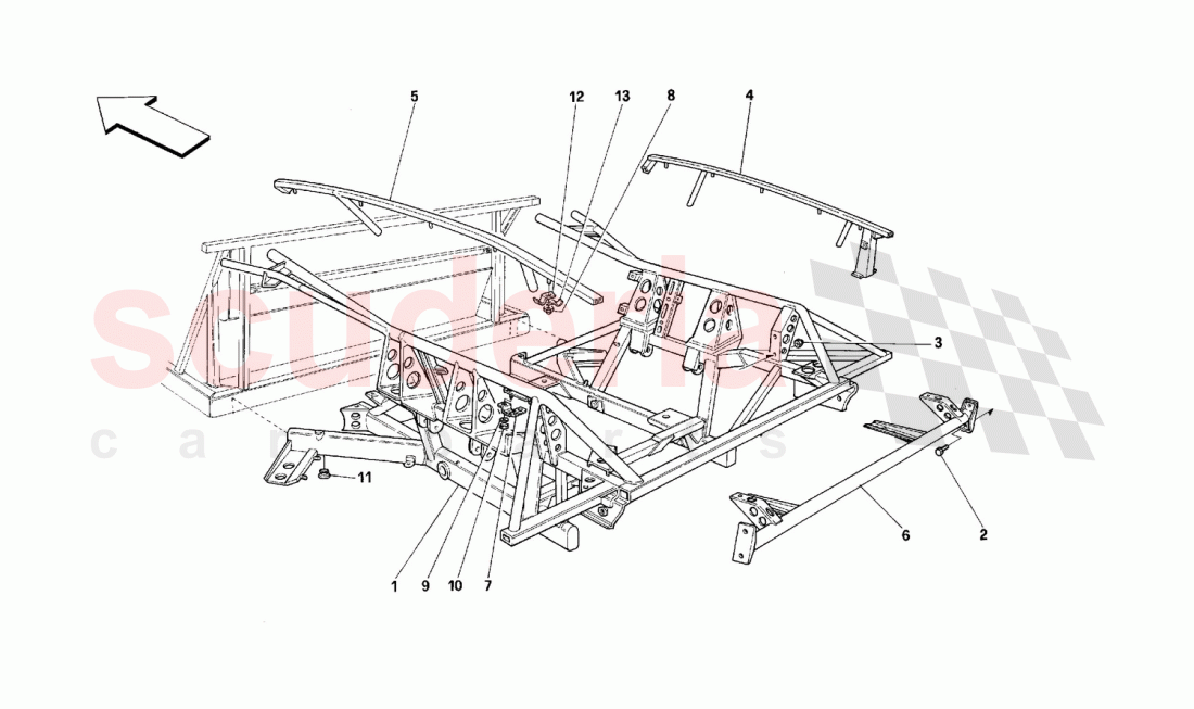 Rear frame of Ferrari Ferrari 512 M