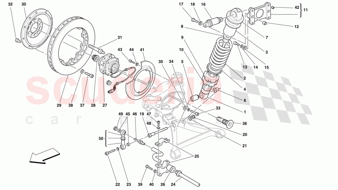 FRONT SUSPENSION - SHOCK ABSORBER AND BRAKE DISC of Ferrari Ferrari 360 Challenge (2000)