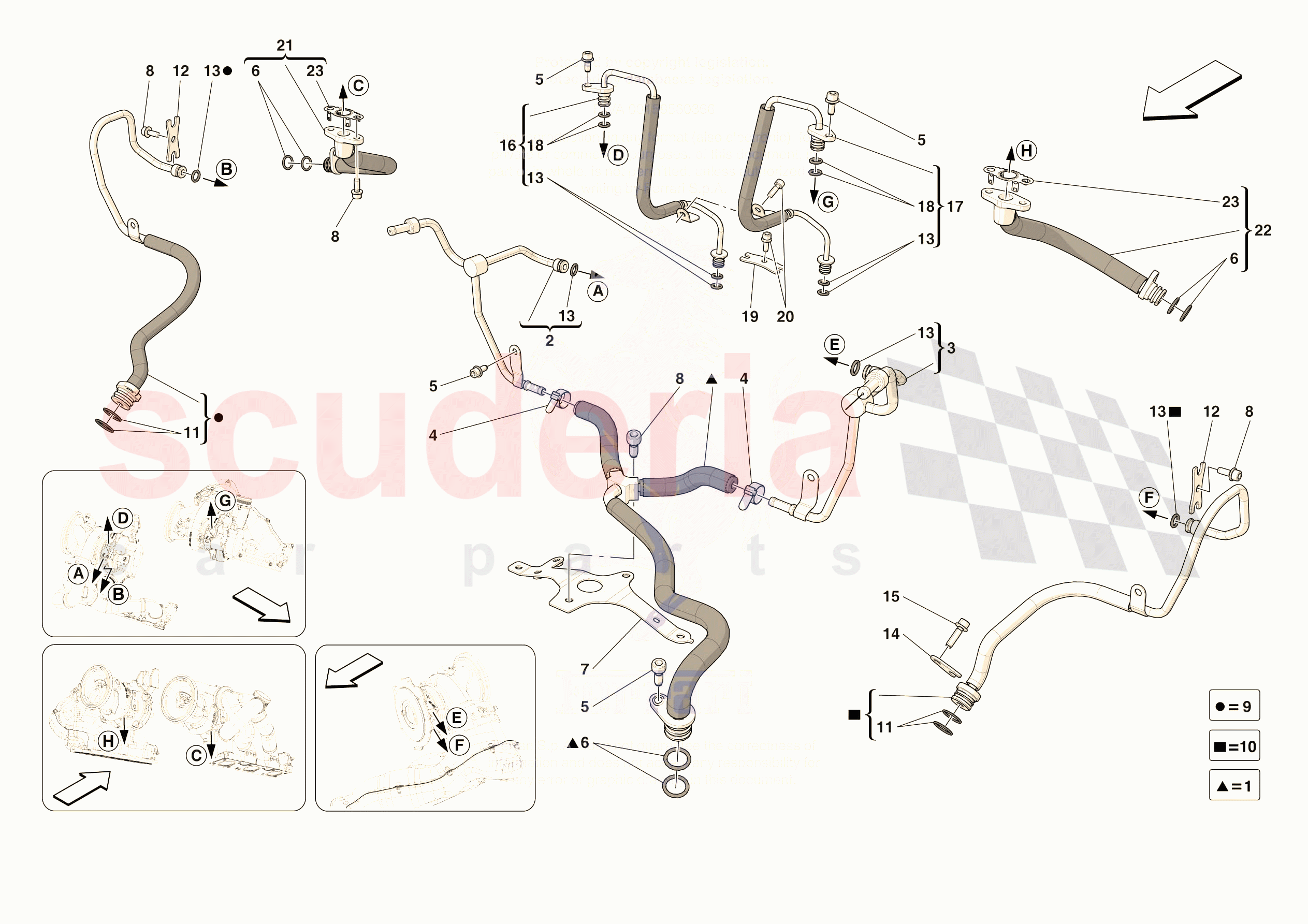 FORCED INDUCTION SYSTEM PIPES of Ferrari Ferrari 296 GTS Europe