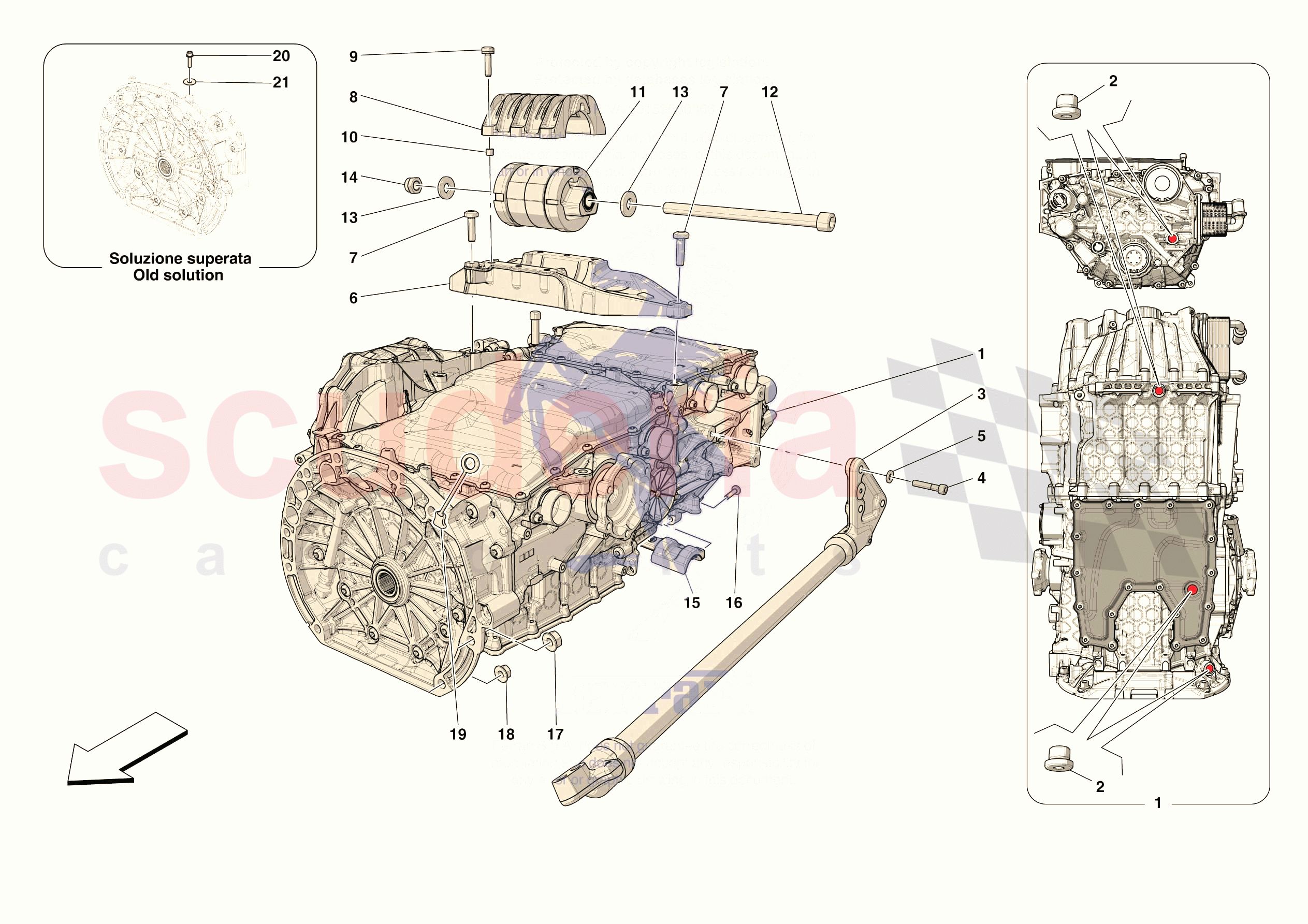 GEARBOX AND FASTENERS of Ferrari Ferrari 296 GTS Europe