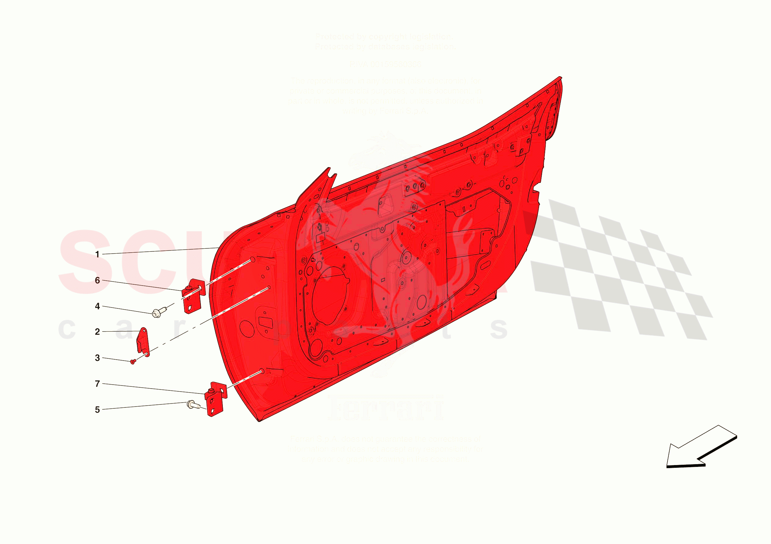 FRONT DOOR SUBSTRUCTURE of Ferrari Ferrari 296 GTS Europe