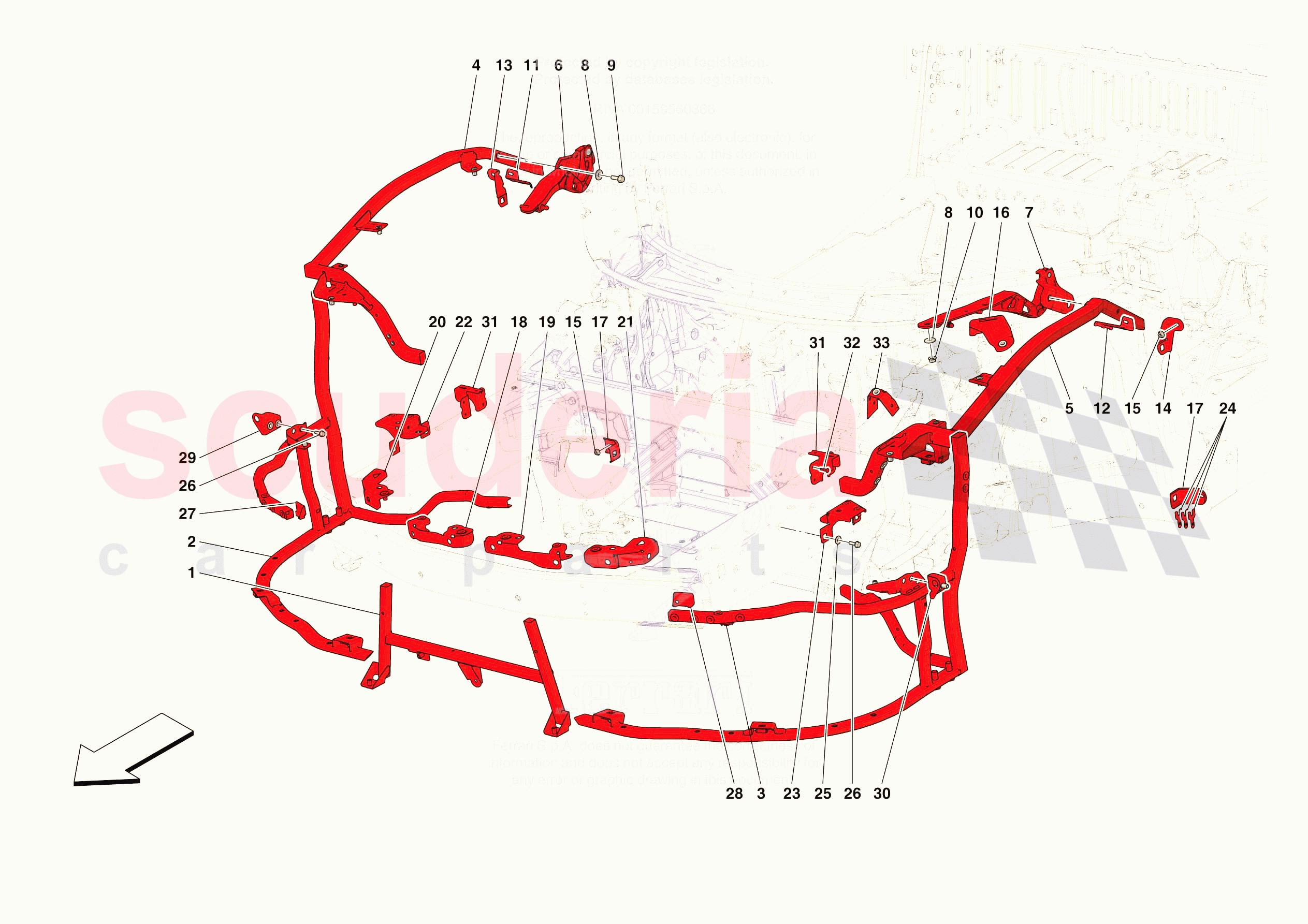 FRONT SUBSTRUCTURE of Ferrari Ferrari 296 GTS USA