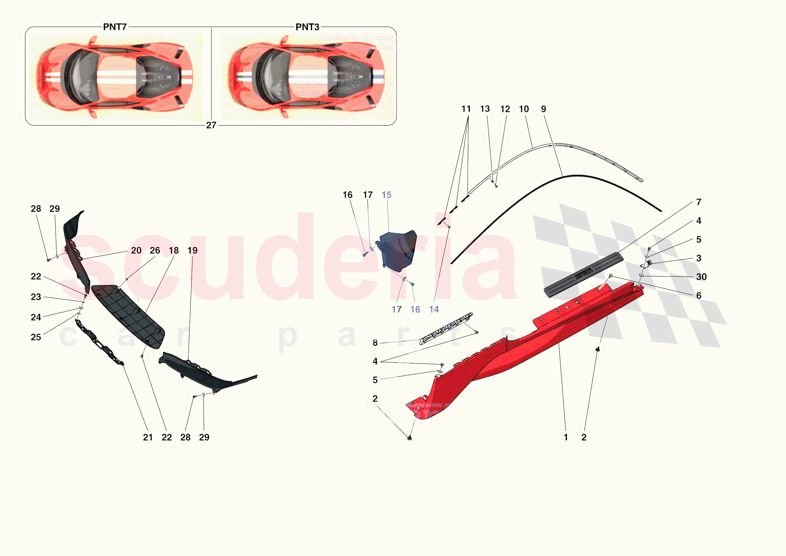 EXTERNAL LATERAL TRIM of Ferrari Ferrari 488 Pista Europe