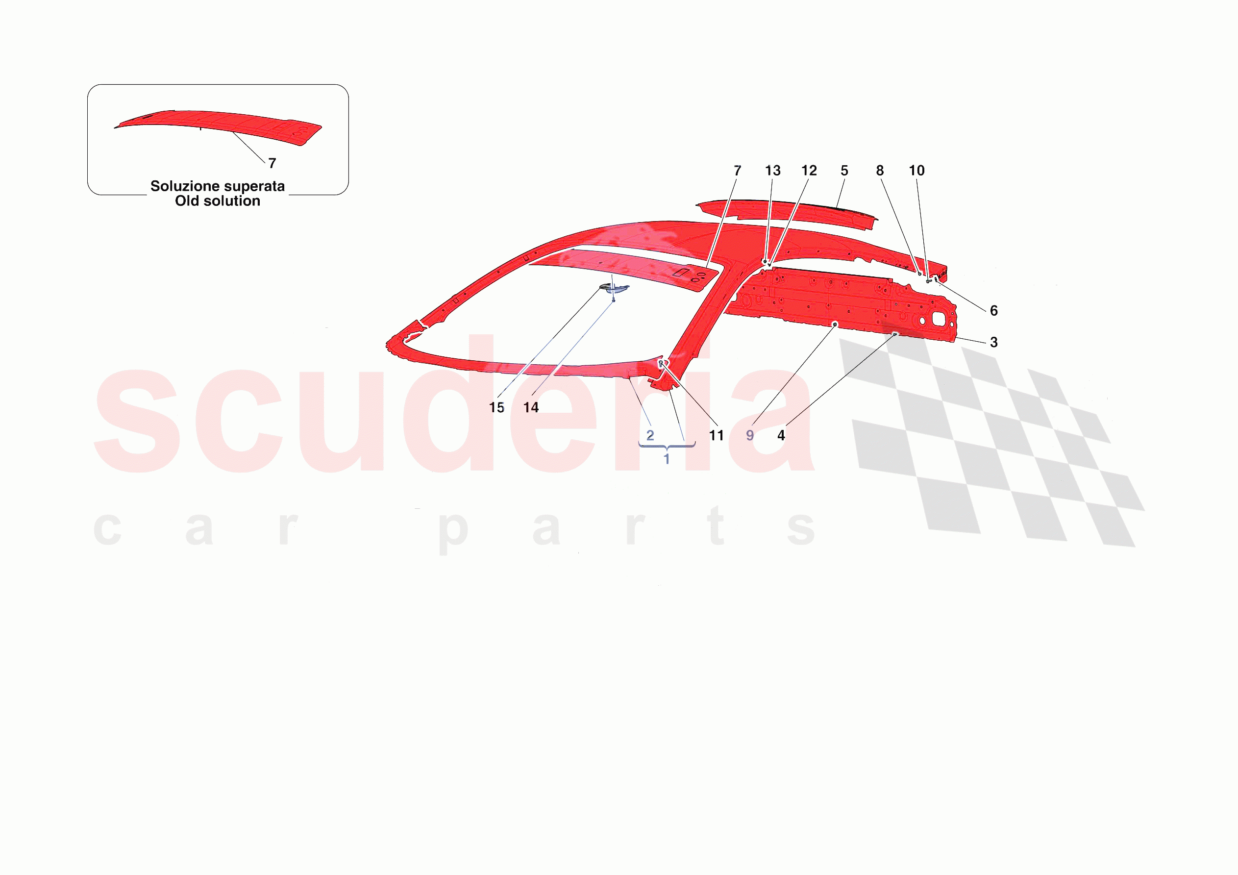 ROOF PANEL of Ferrari Ferrari 488 Pista Europe RH