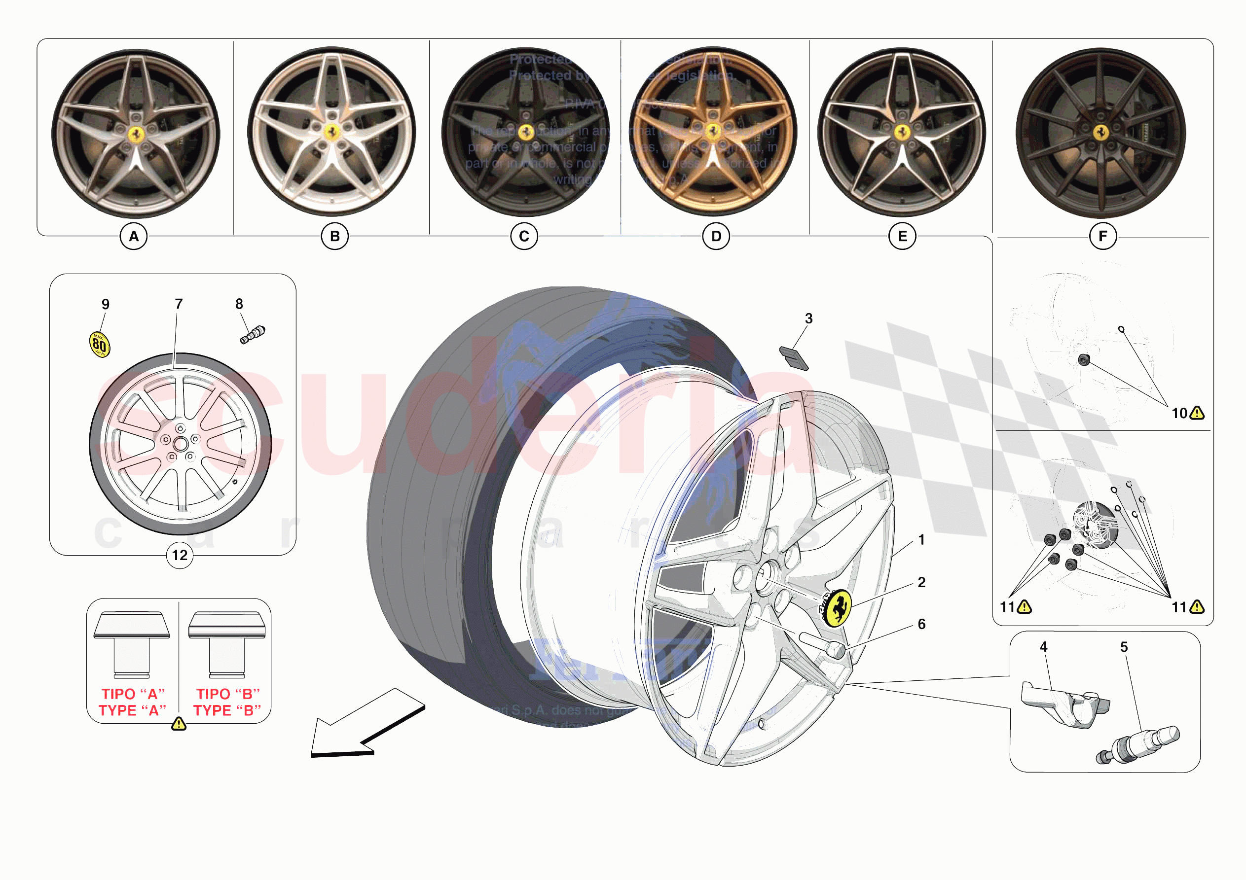 COMPLETE WHEELS of Ferrari Ferrari 488 Pista Spider Europe