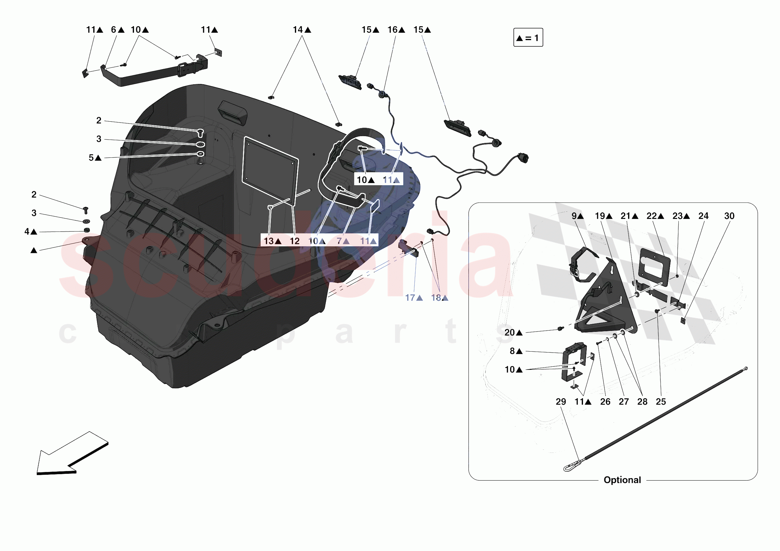 LUGGAGE COMPARTMENT MATS of Ferrari Ferrari 488 Pista USA