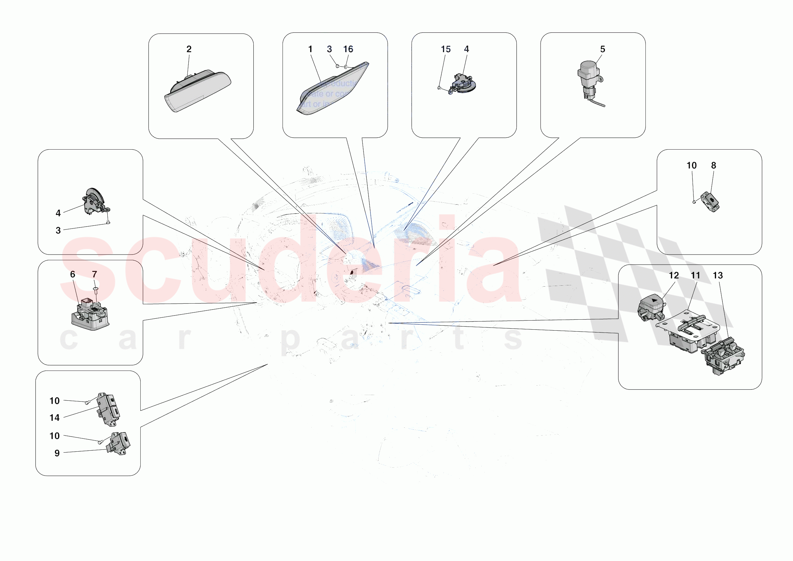 OTHER ELECTRICAL CONTROLS of Ferrari Ferrari Daytona SP3 USA