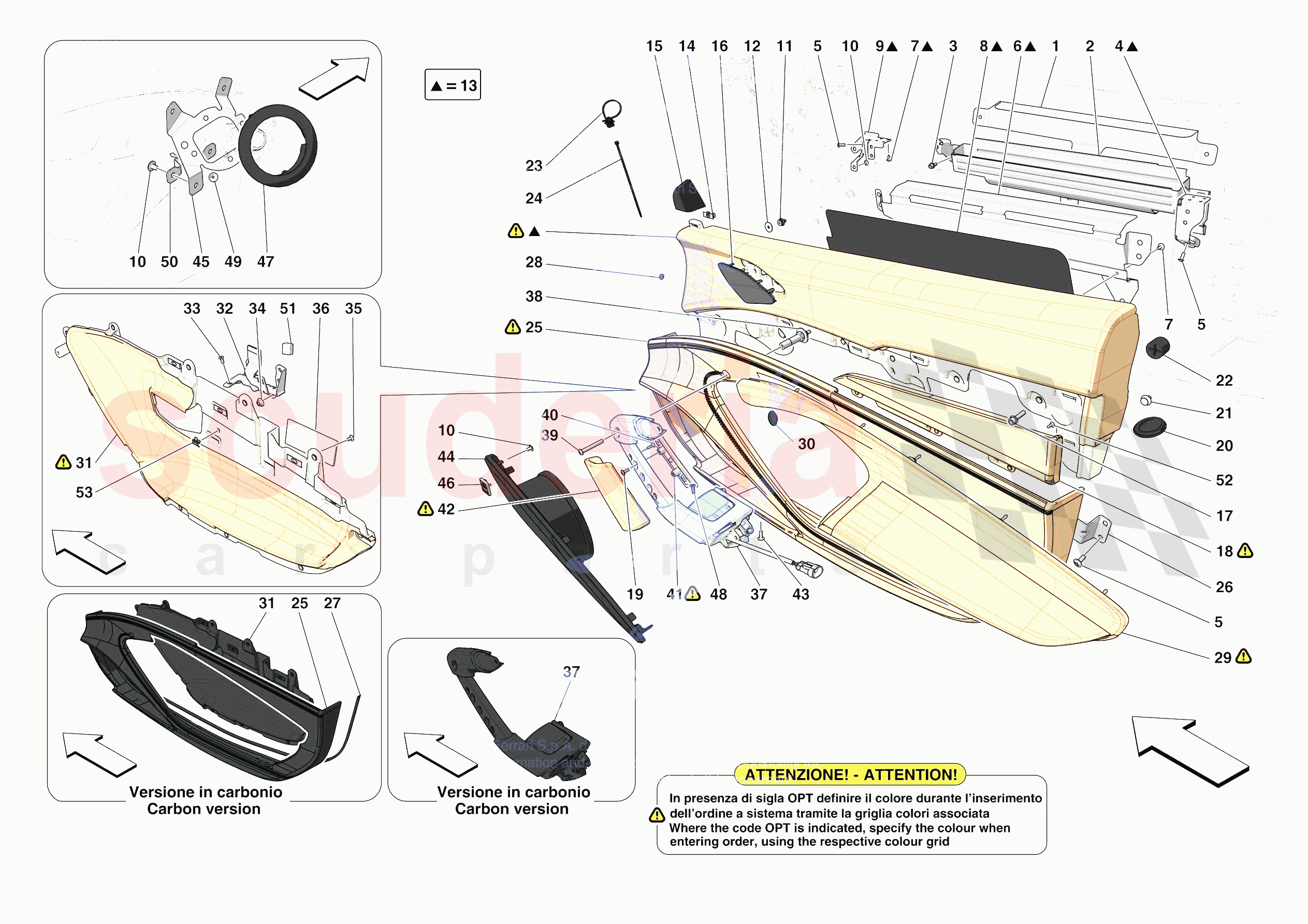 DOORS - TRIM of Ferrari Ferrari F8 Spider Europe