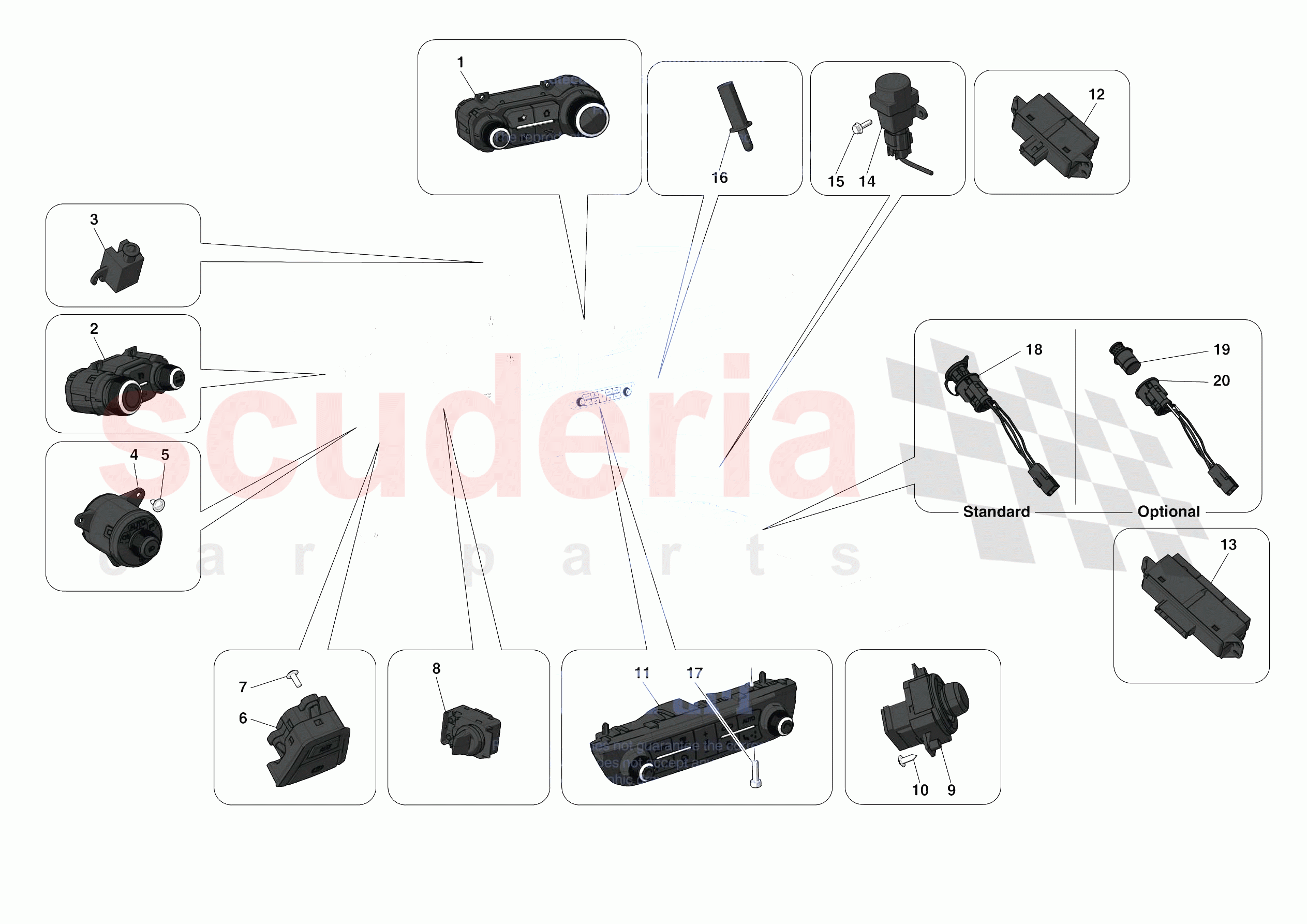 OTHER ELECTRICAL CONTROLS of Ferrari Ferrari F8 Spider Europe