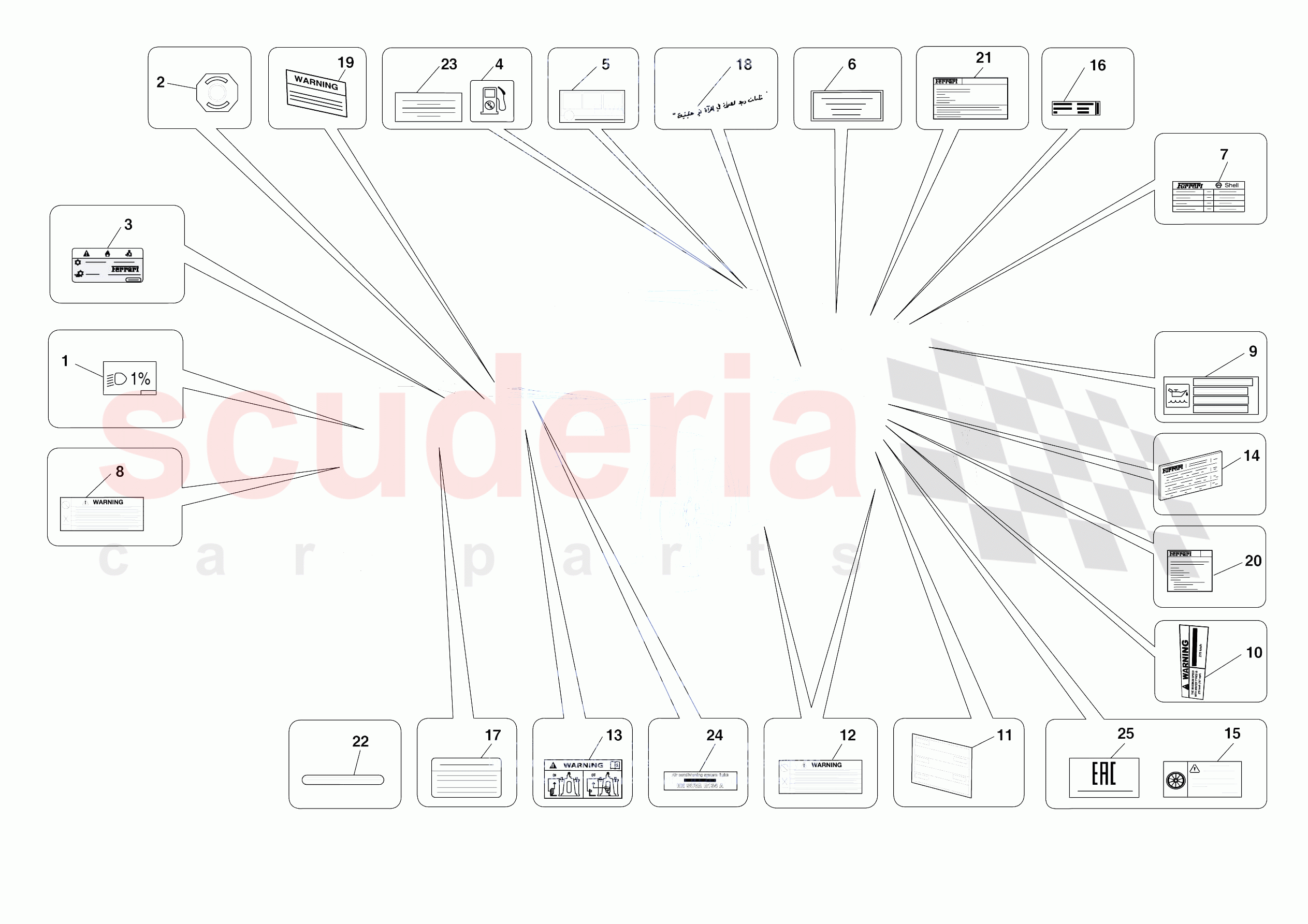 PLATES of Ferrari Ferrari F8 Spider USA