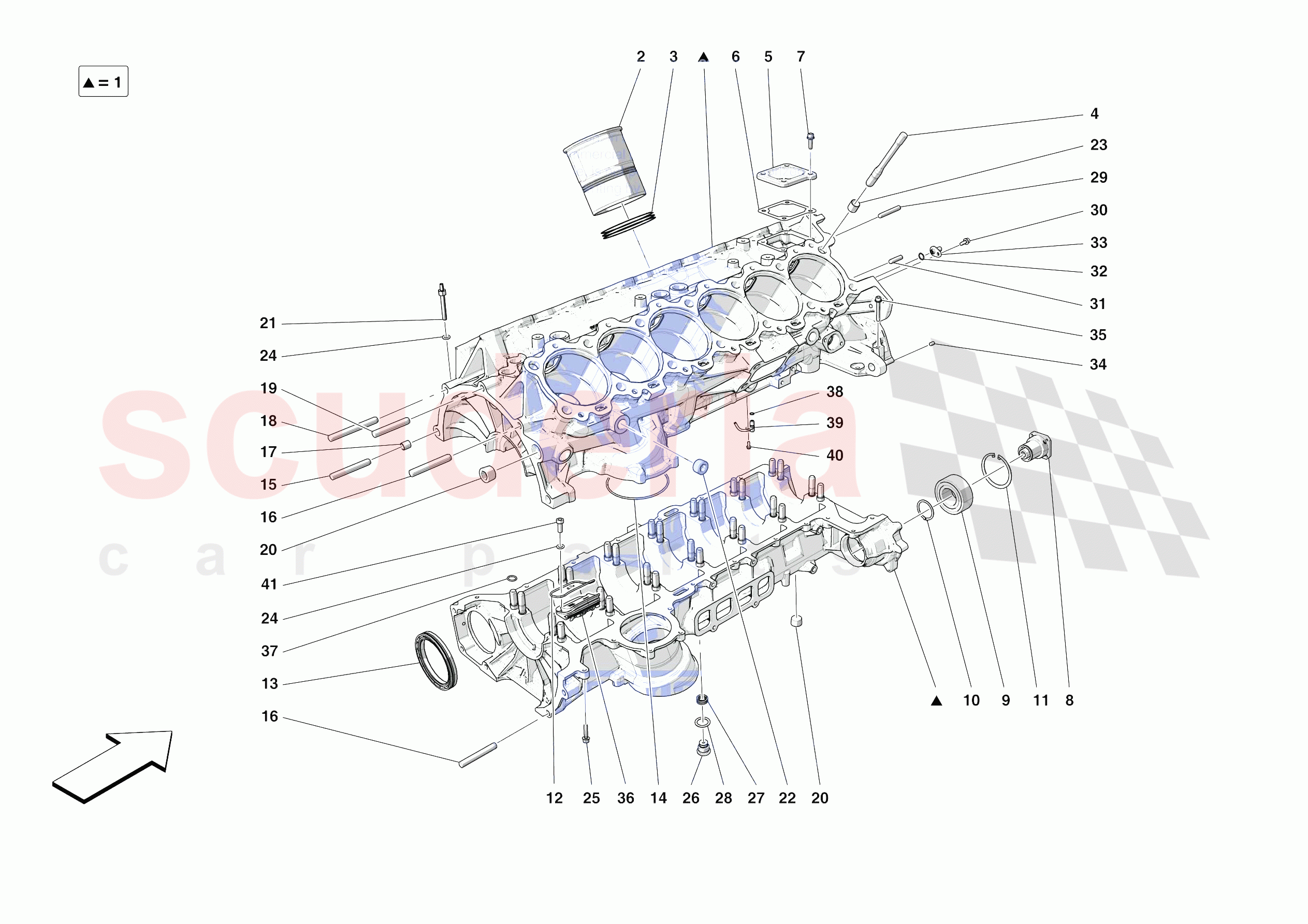 CRANKCASE of Ferrari Ferrari Monza SPA1 Europe