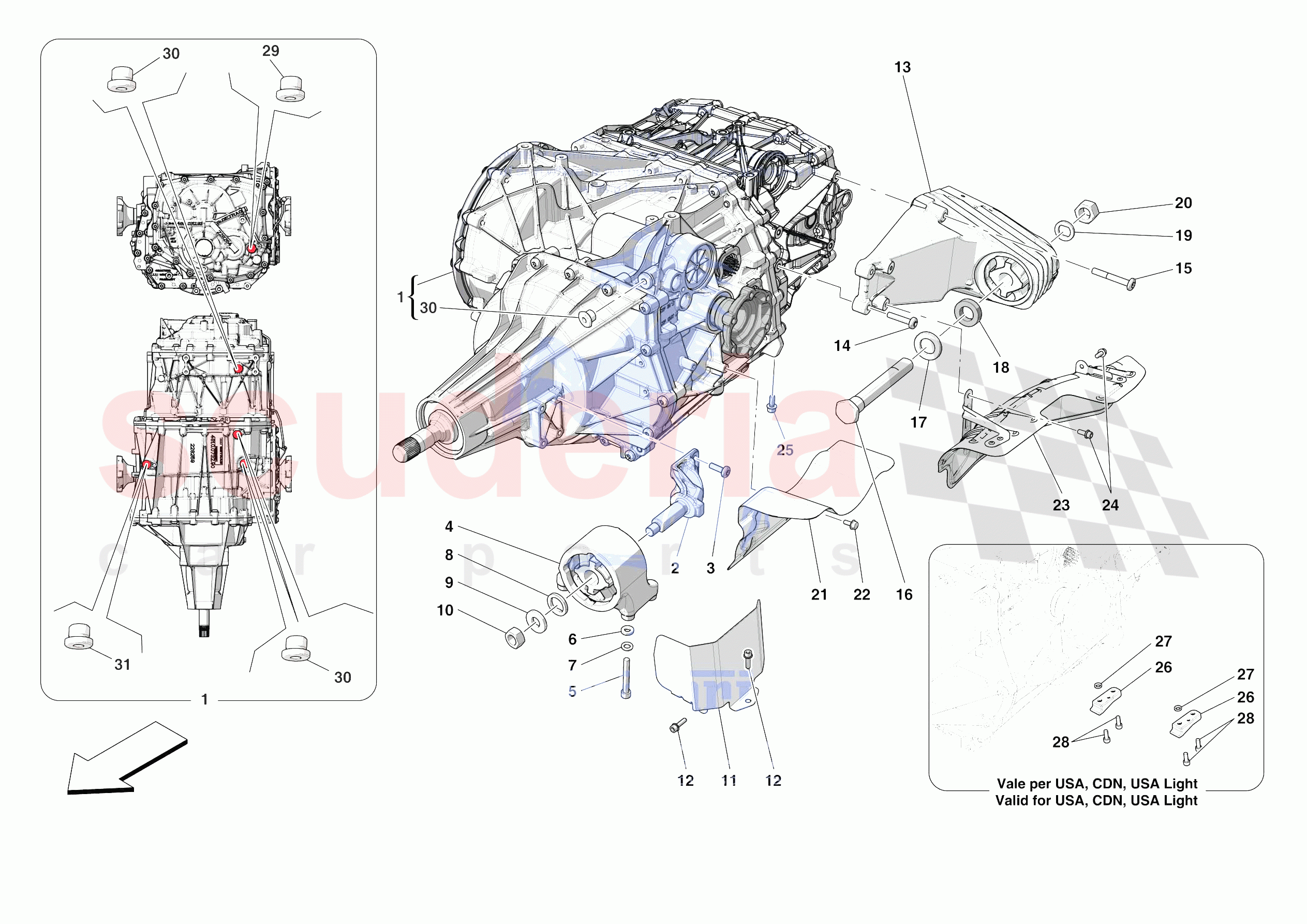 GEARBOX AND FASTENERS of Ferrari Ferrari Portofino Europe