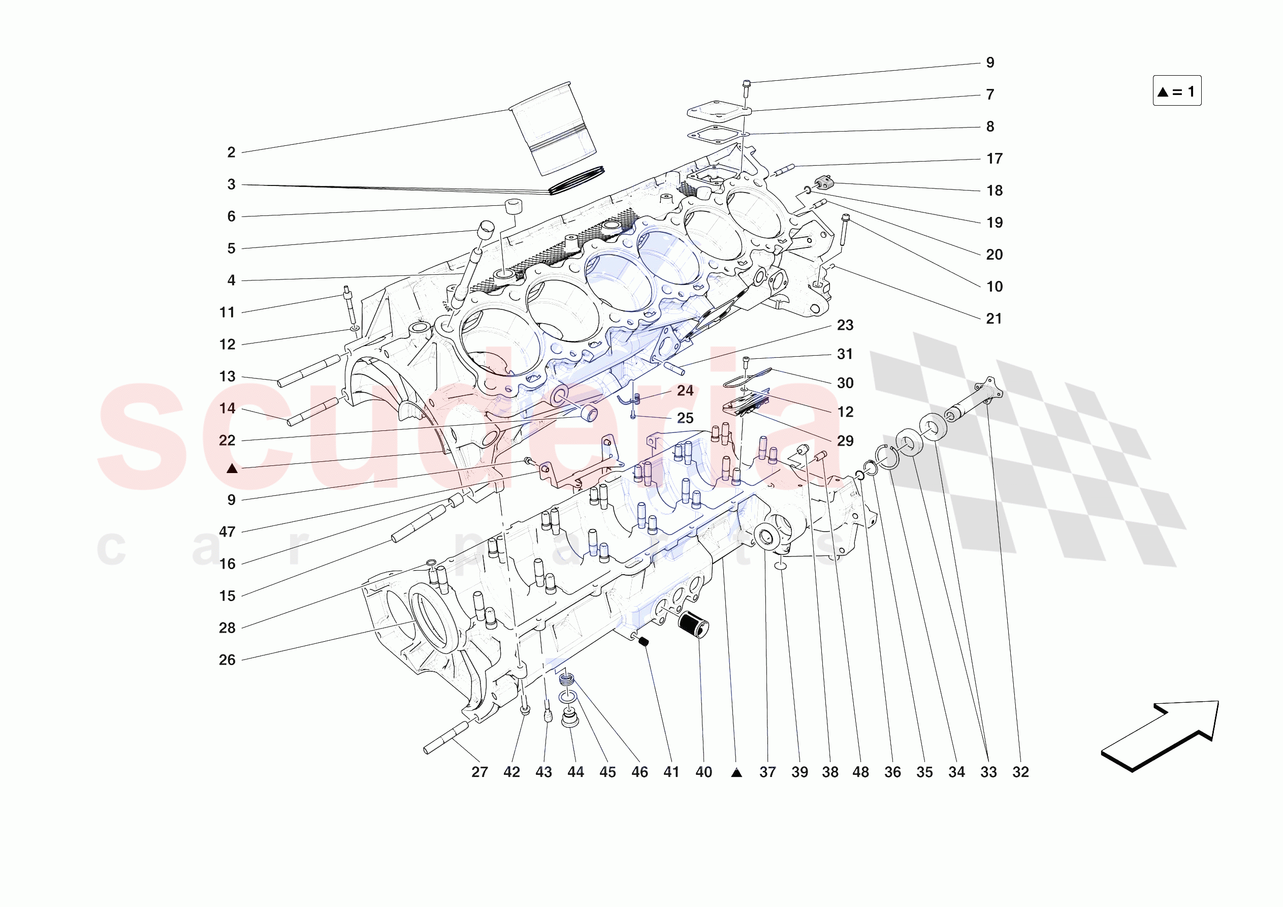 CRANKCASE of Ferrari Ferrari Purosangue Europe RH