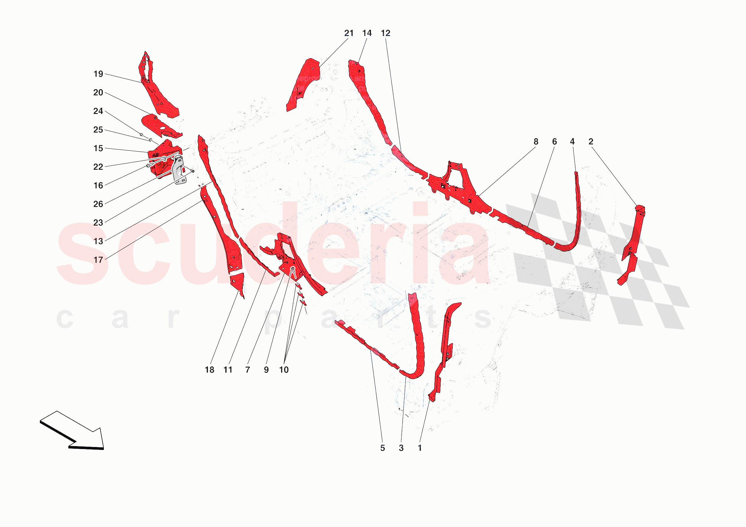 LATERAL SUBSTRUCTURE of Ferrari Ferrari Purosangue Europe RH