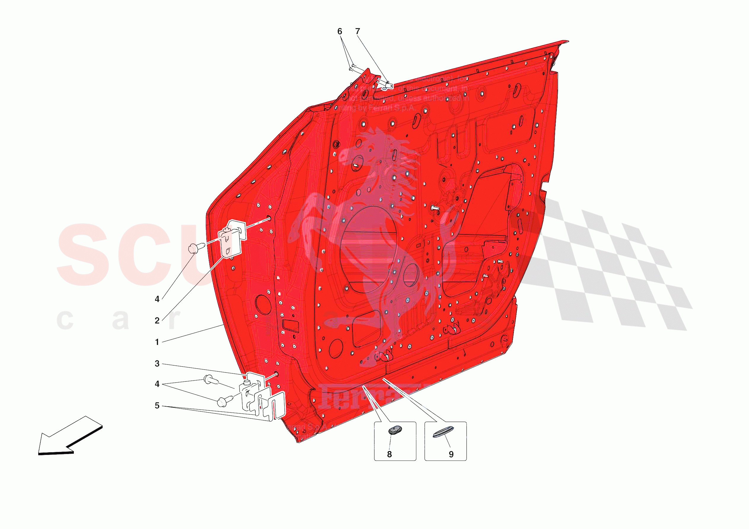 FRONT DOOR SUBSTRUCTURE of Ferrari Ferrari Purosangue Europe RH