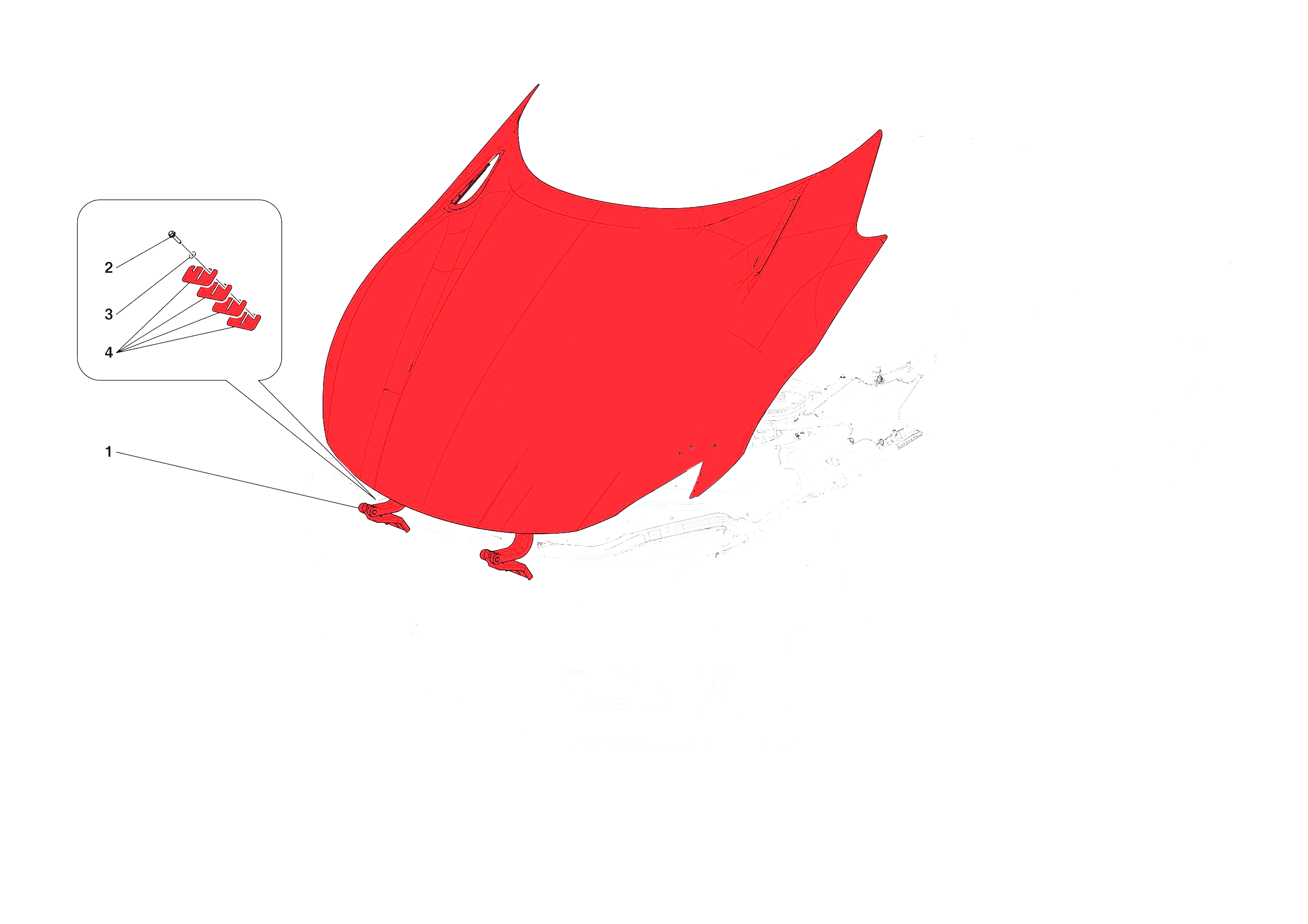 FRONT LID SUBSTRUCTURE of Ferrari Ferrari Purosangue USA