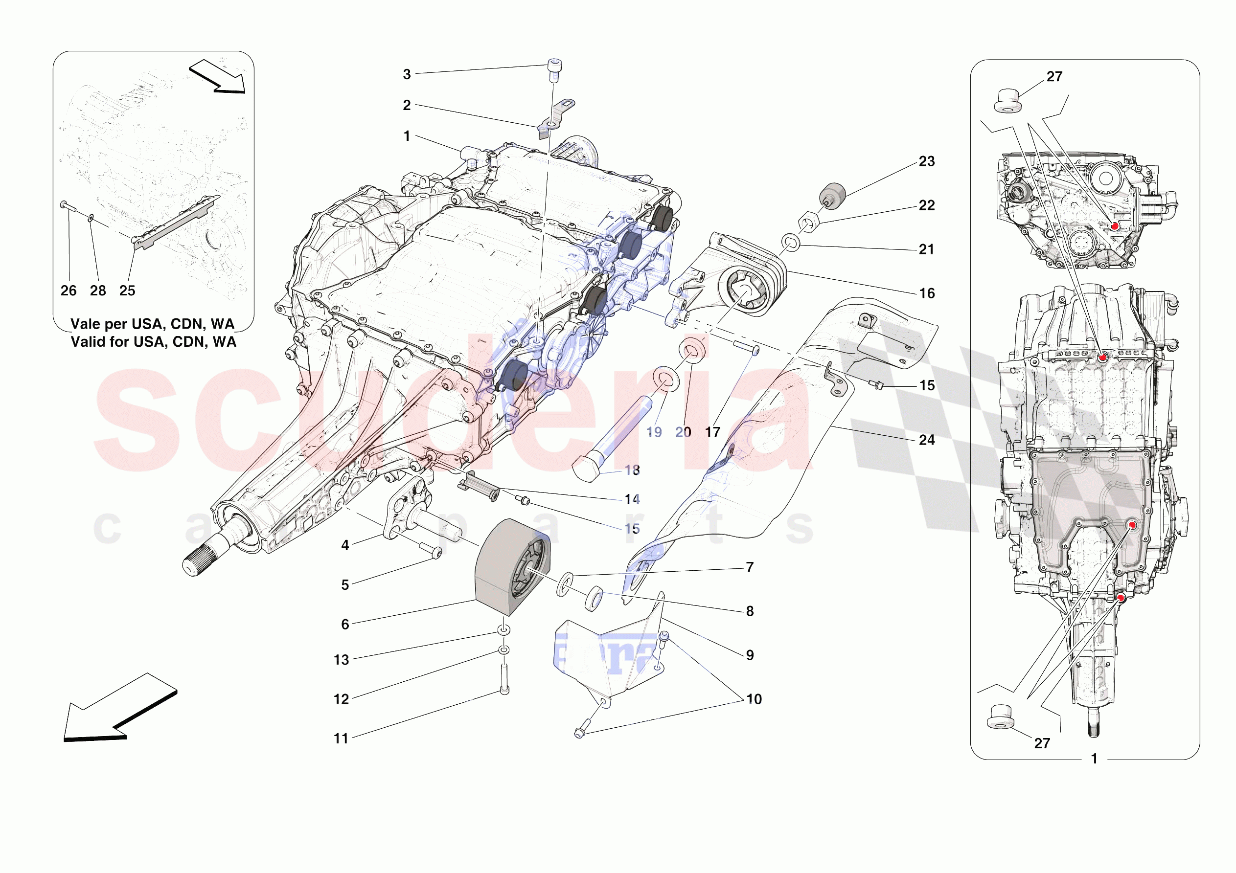 GEARBOX AND FASTENERS of Ferrari Ferrari Roma Europe