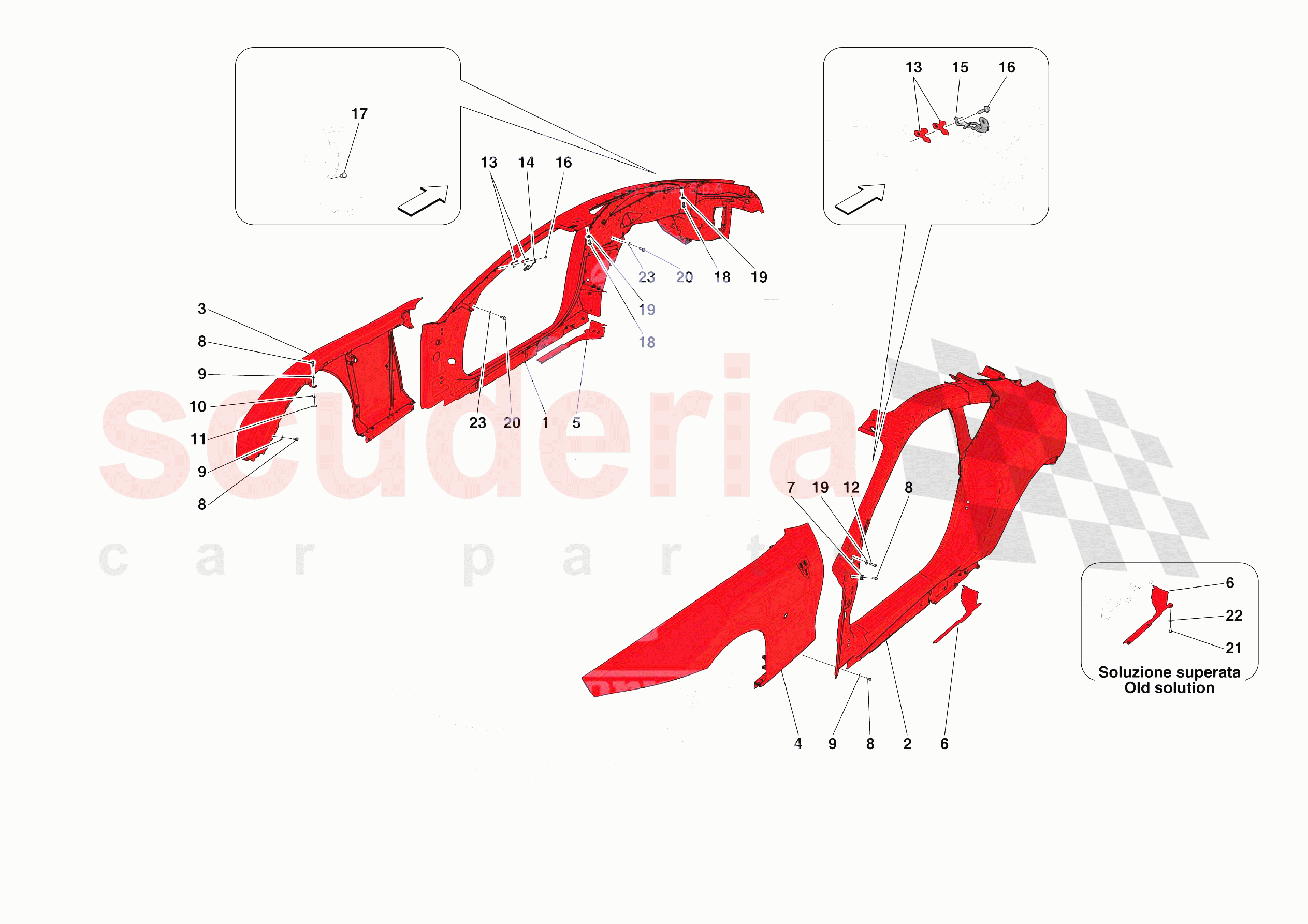 LATERAL OUTER BODYSHELL of Ferrari Ferrari Roma Europe