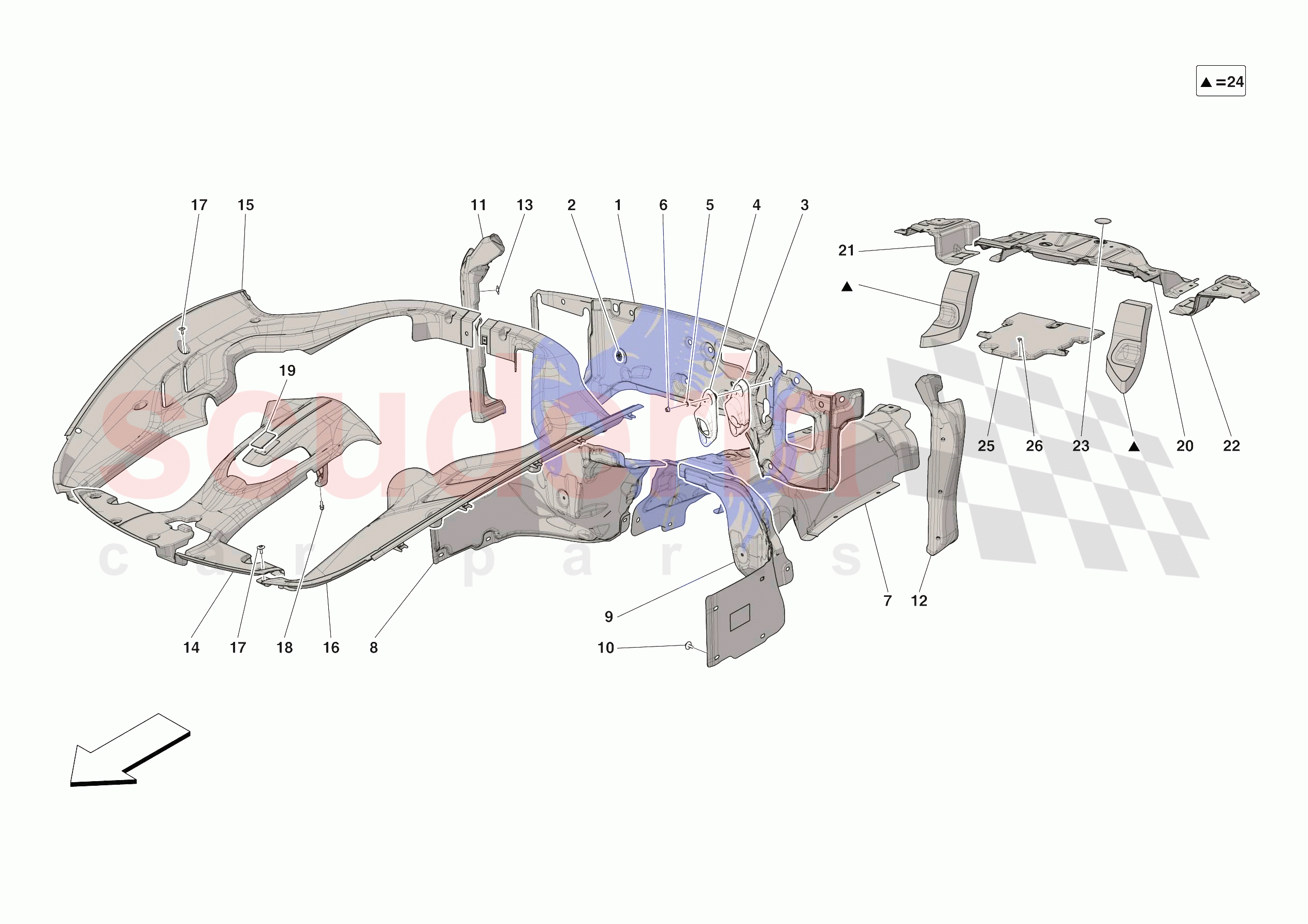 ENGINE COMPARTMENT INSULATION of Ferrari Ferrari Roma Europe