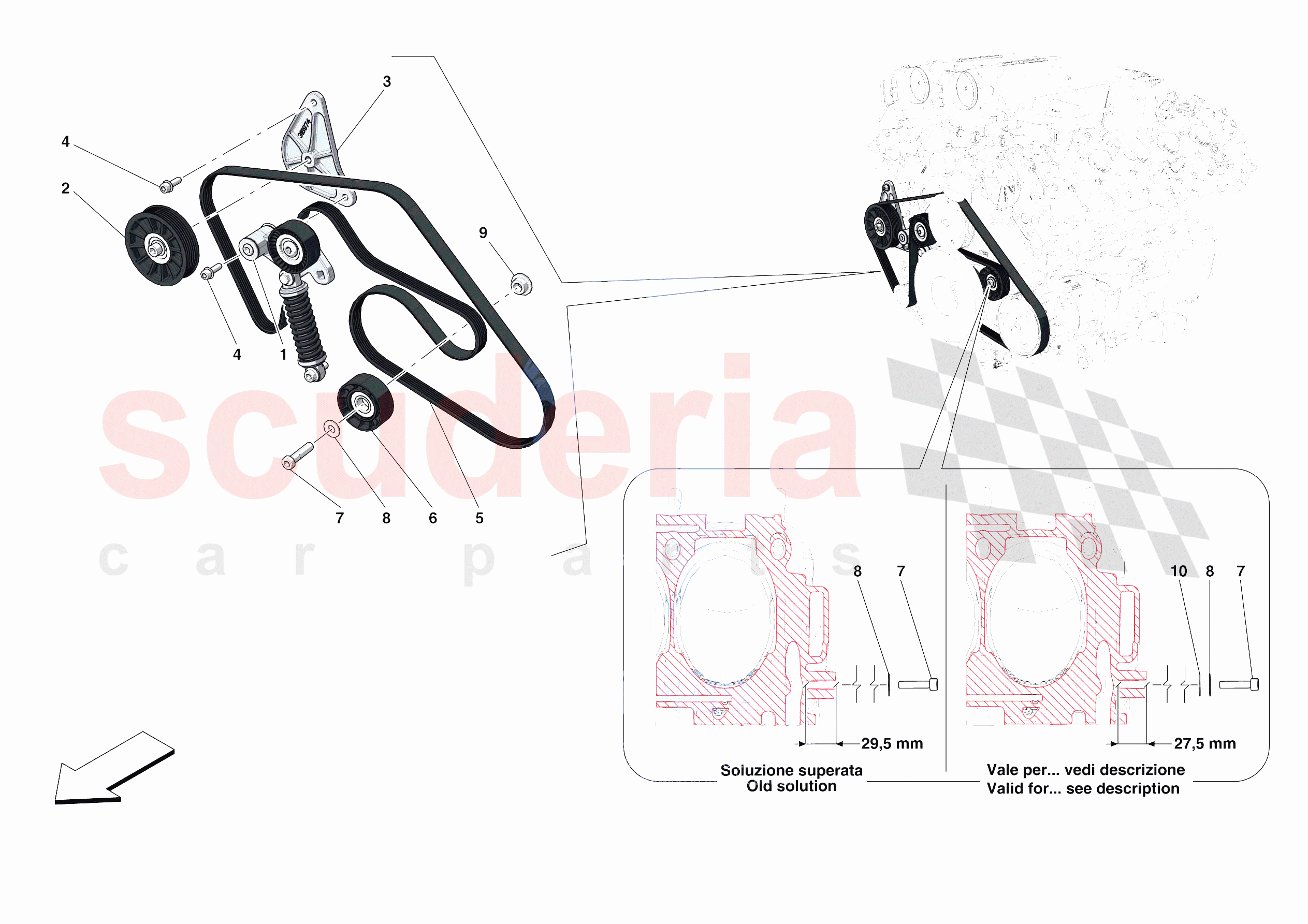 ALTERNATOR DRIVE of Ferrari Ferrari Roma Europe RH