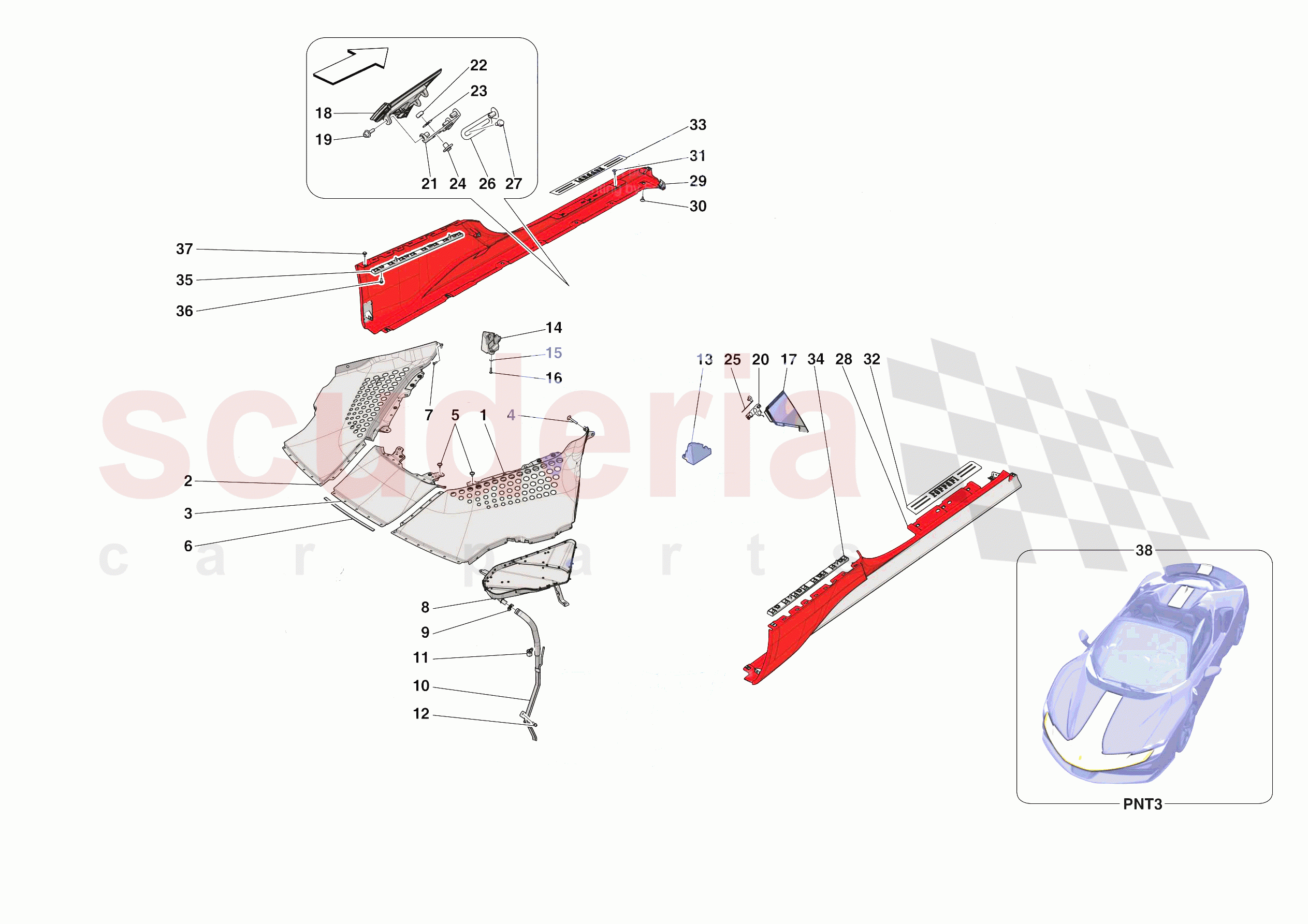 EXTERNAL LATERAL TRIM of Ferrari Ferrari SF90 Spider USA