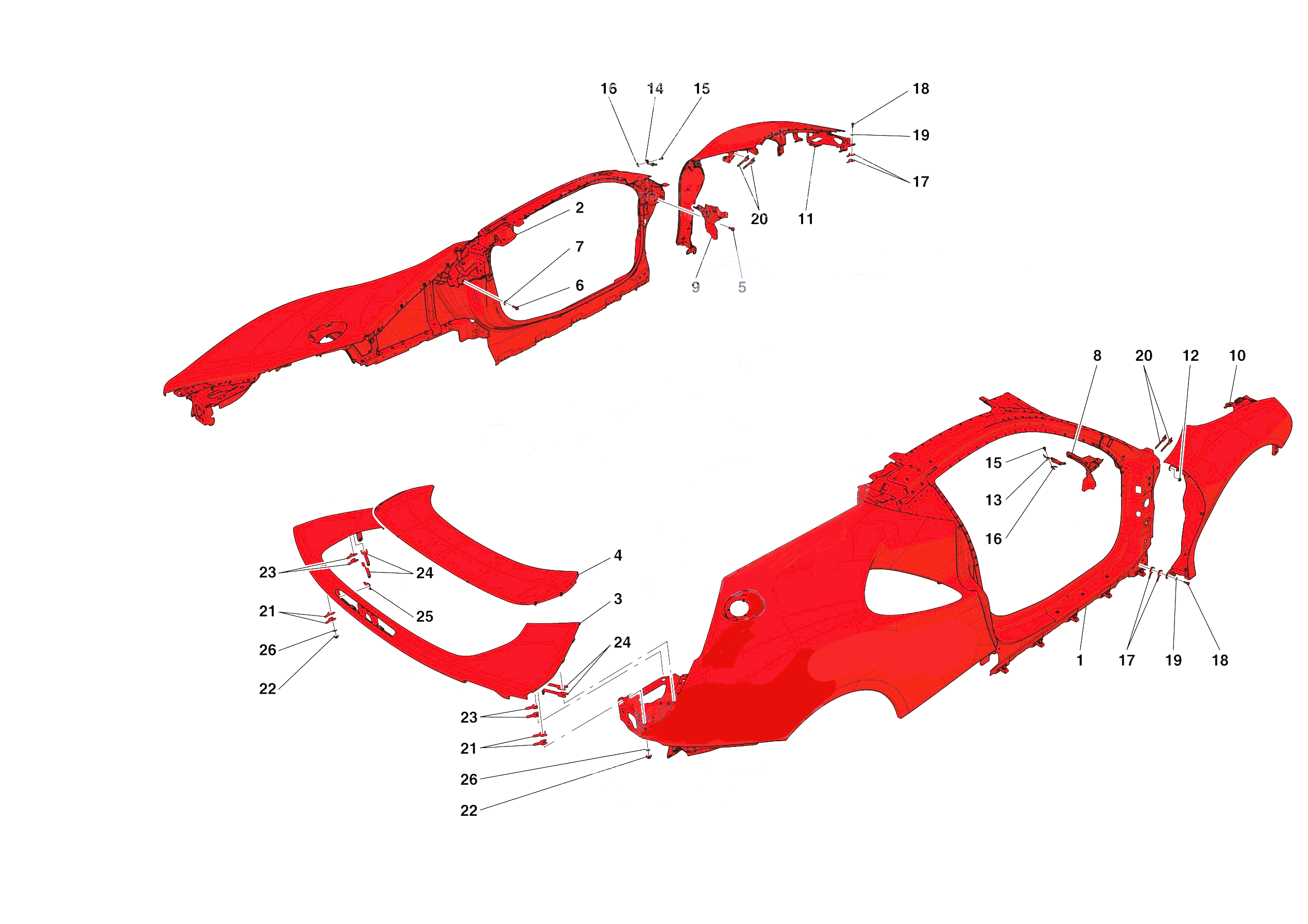 LATERAL OUTER BODYSHELL of Ferrari Ferrari SF90 Stradale Europe