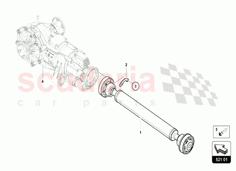 PROPELLER SHAFT 1 of Lamborghini Lamborghini Aventador LP720 Roadster